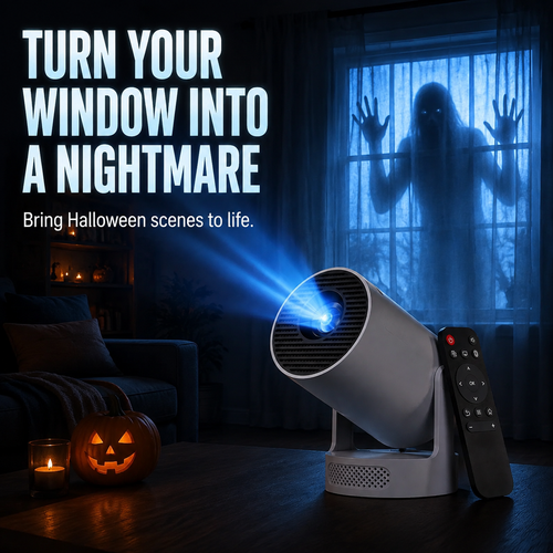 👻 Halloween Window Projector with Scary Videos & Screen