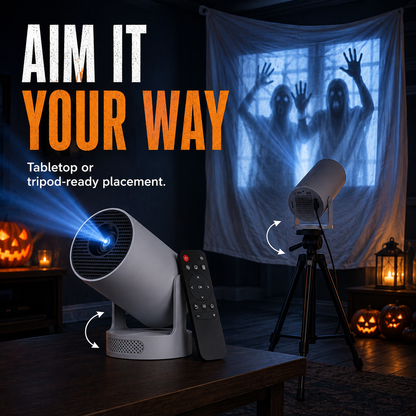 👻 Halloween Window Projector with Scary Videos & Screen