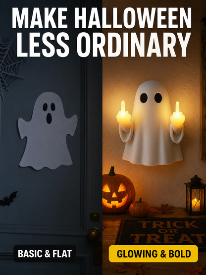 👻 Halloween Special 🎃 Cute Ghost LED Statue - Spooky Mood Light for Party & Home Decor