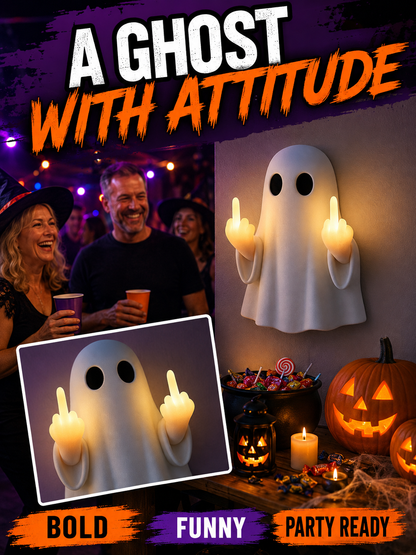 👻 Halloween Special 🎃 Cute Ghost LED Statue - Spooky Mood Light for Party & Home Decor